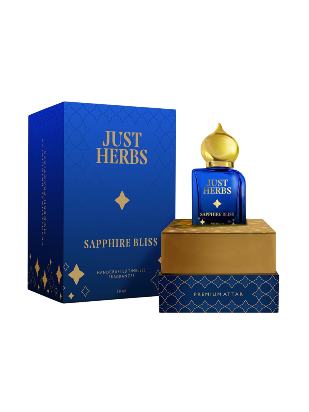 

Just Herbs Sapphire Bliss Premium Non Alcoholic Long Lasting Attar- 10 ml, Transparent