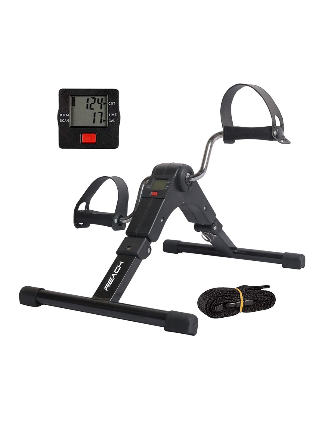 

Reach Black Mini Bike Digital Pedal Fitness Cycle With Fixing Strap & LCD Display