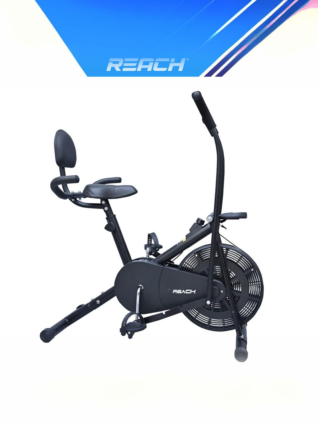 

Reach B110 Air Bike Exercise Cycle Moving & Handle Adjustable Resistance, Black