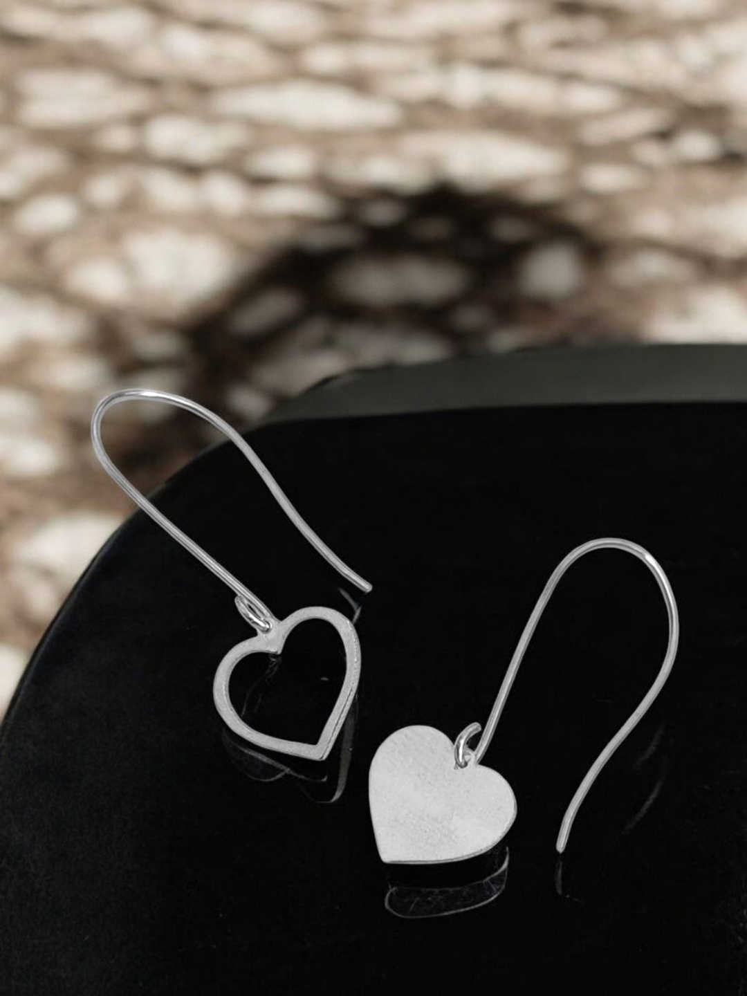 

Sangria 925 Sterling Silver toned Heart Shaped Drop Earrings