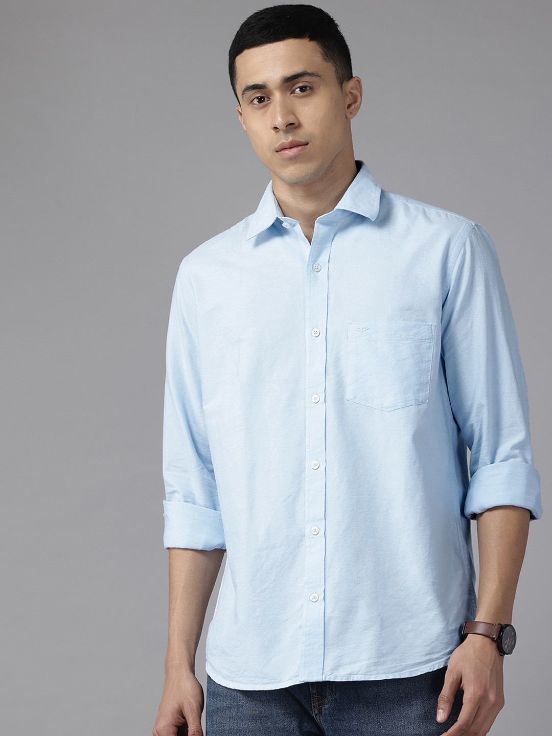 

ColorPlus Cotton Opaque Casual Shirt, Blue