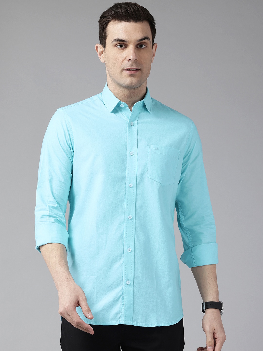 

ColorPlus Cotton Contemporary Casual Shirt, Blue