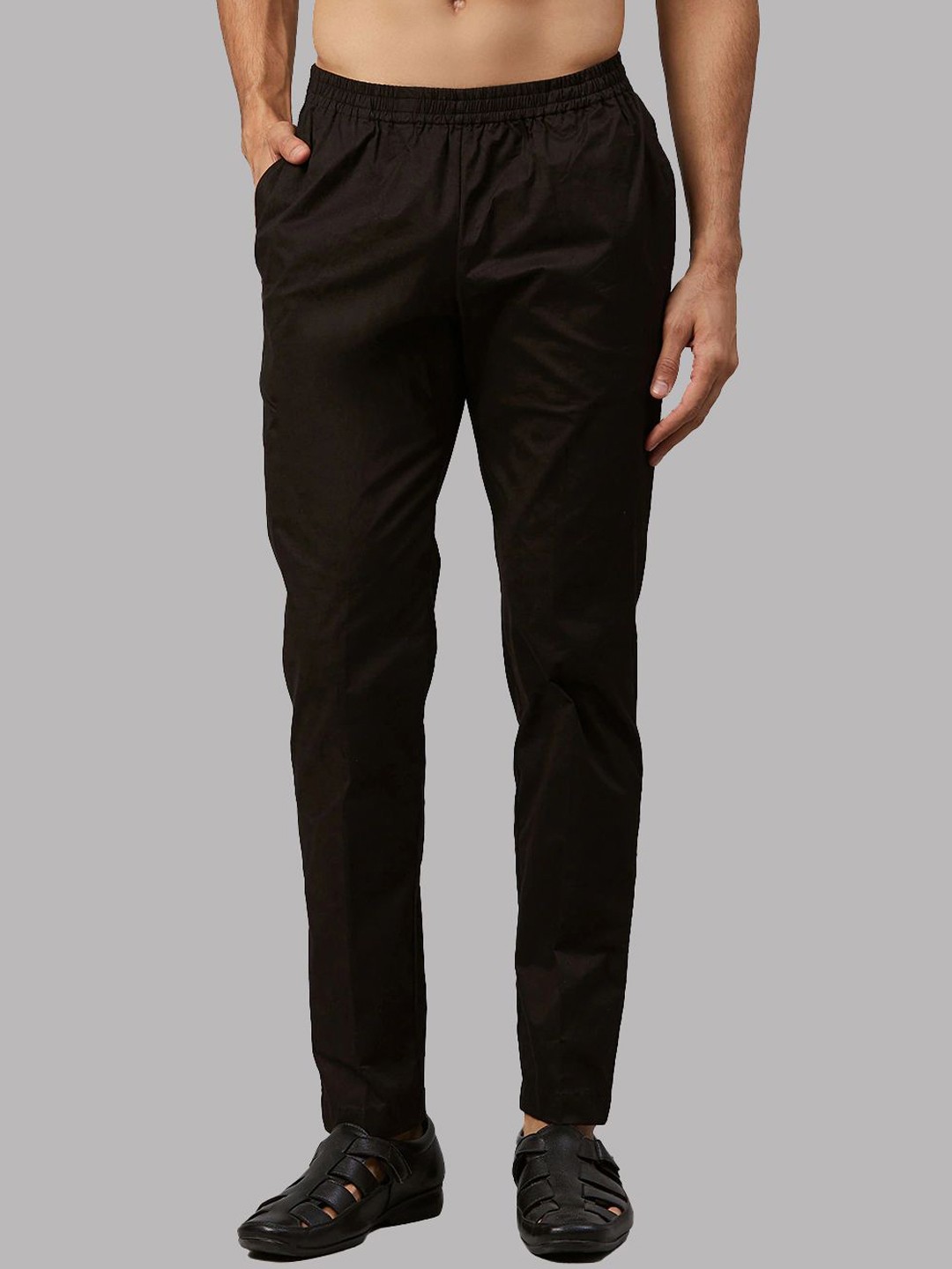 

MULTI SHADES Men Pure Cotton Pyjamas, Black
