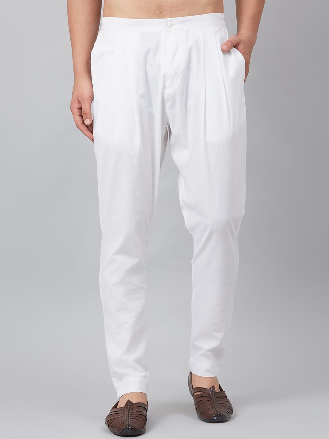 

MULTI SHADES Men Mid-Rise Pure Cotton Pyjama, White