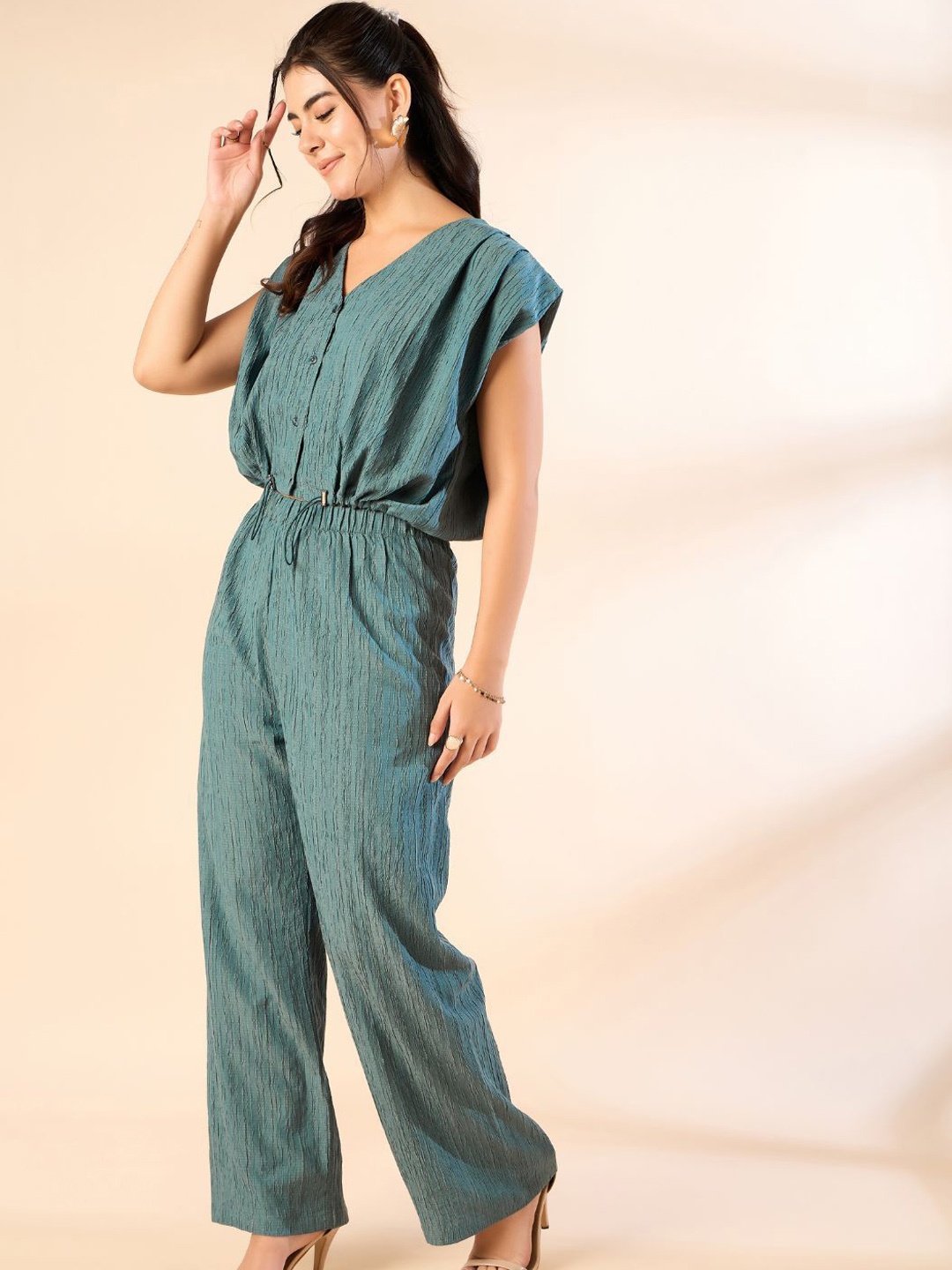 

Kiarabel Retail Sleeveless Top With Trouser, Teal