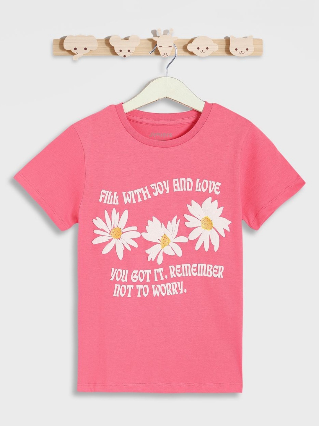 

Juniors by Babyshop Girls Floral Printed Round Neck Cotton T-shirt, Pink