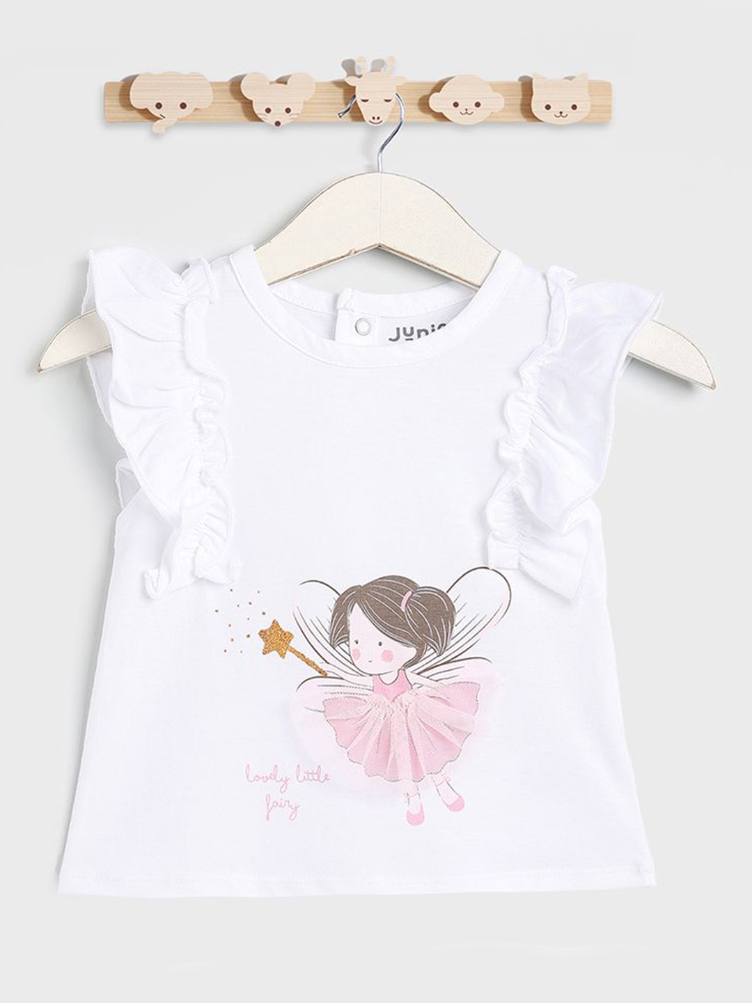 

Juniors by Babyshop Girls Graphic Printed Cotton T-shirt, White