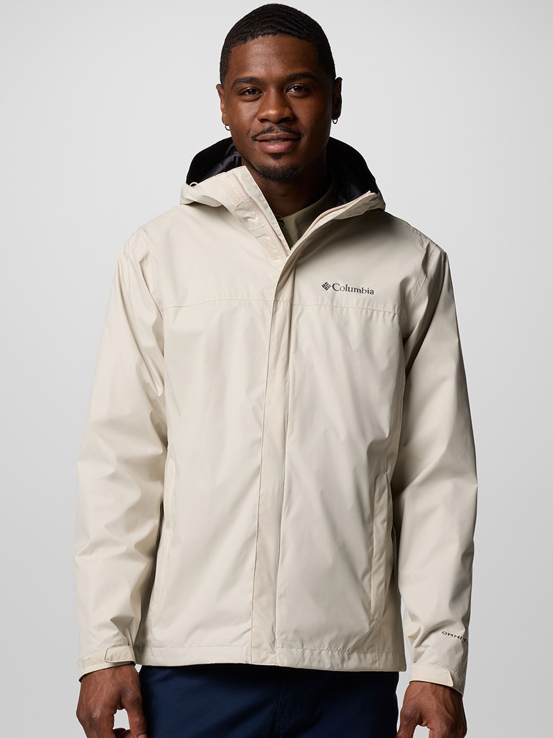 

Columbia Men Omni-Tech Watertight II Rain Hooded Rain Jacket, Beige