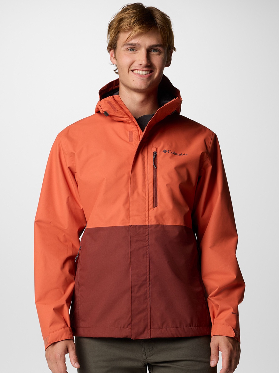

Columbia Men Omni-Tech Hikebound II Hooded Rain Jacket, Orange
