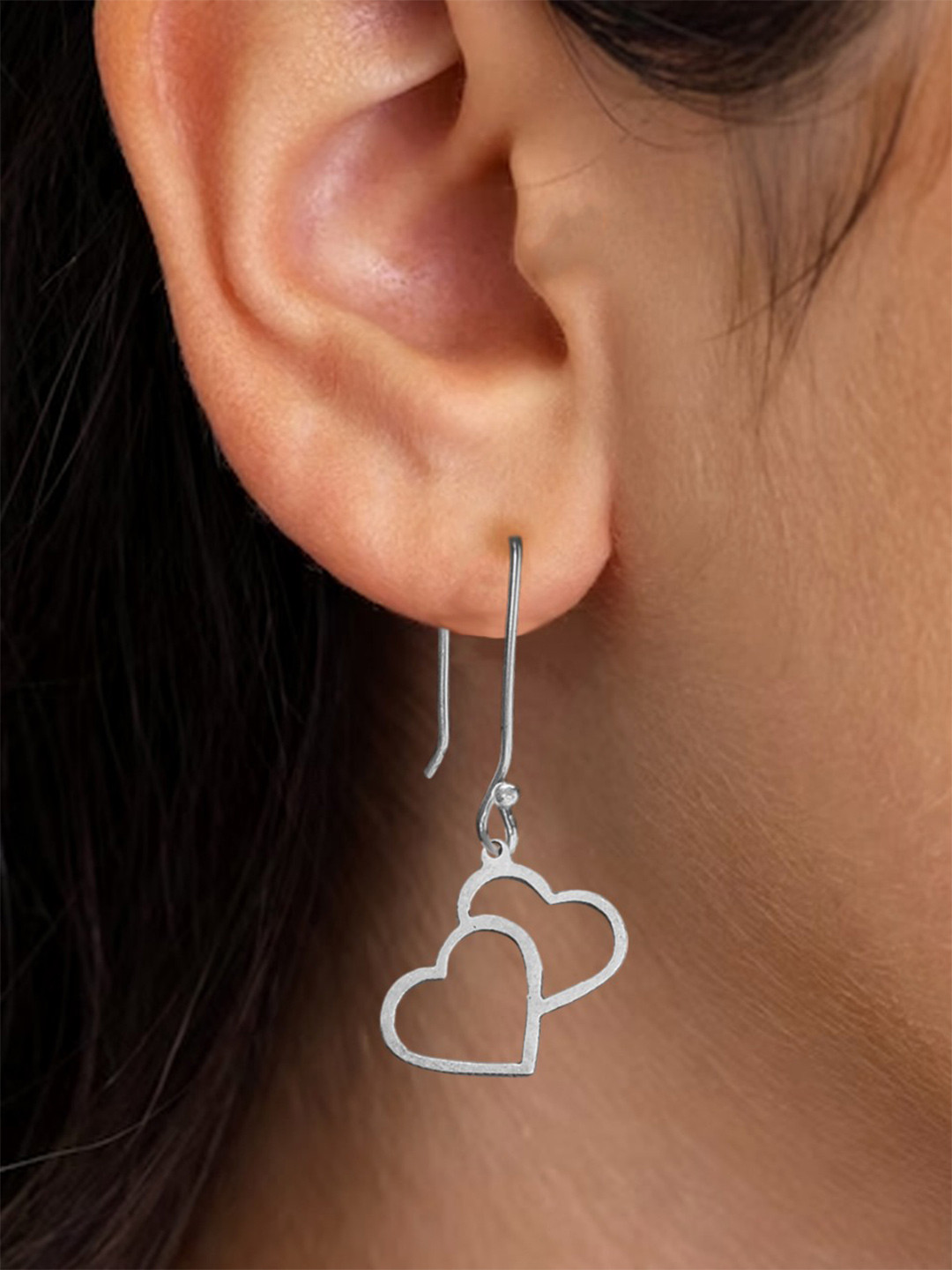

Goldnera 925 Sterling Silver Heart Shaped Drop Earrings