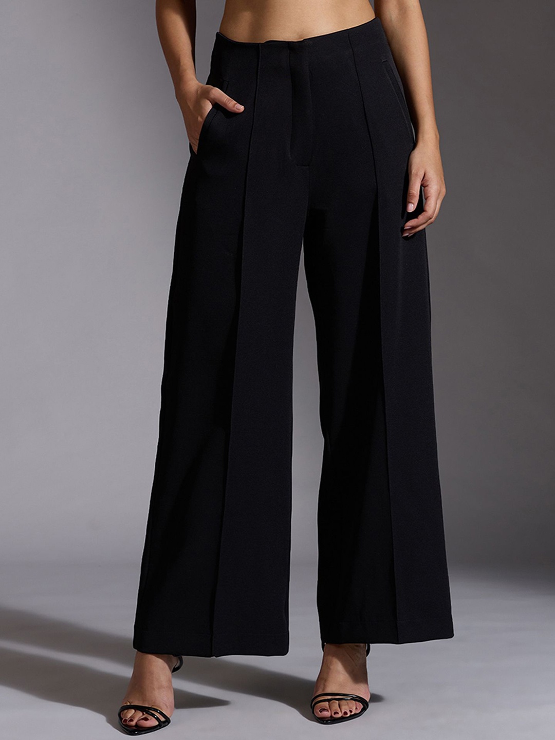 

20Dresses Women High-Rise Wide Leg Trousers, Black