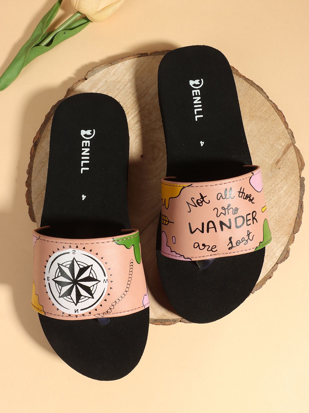 

Denill Women Printed Platform Sandals, Peach