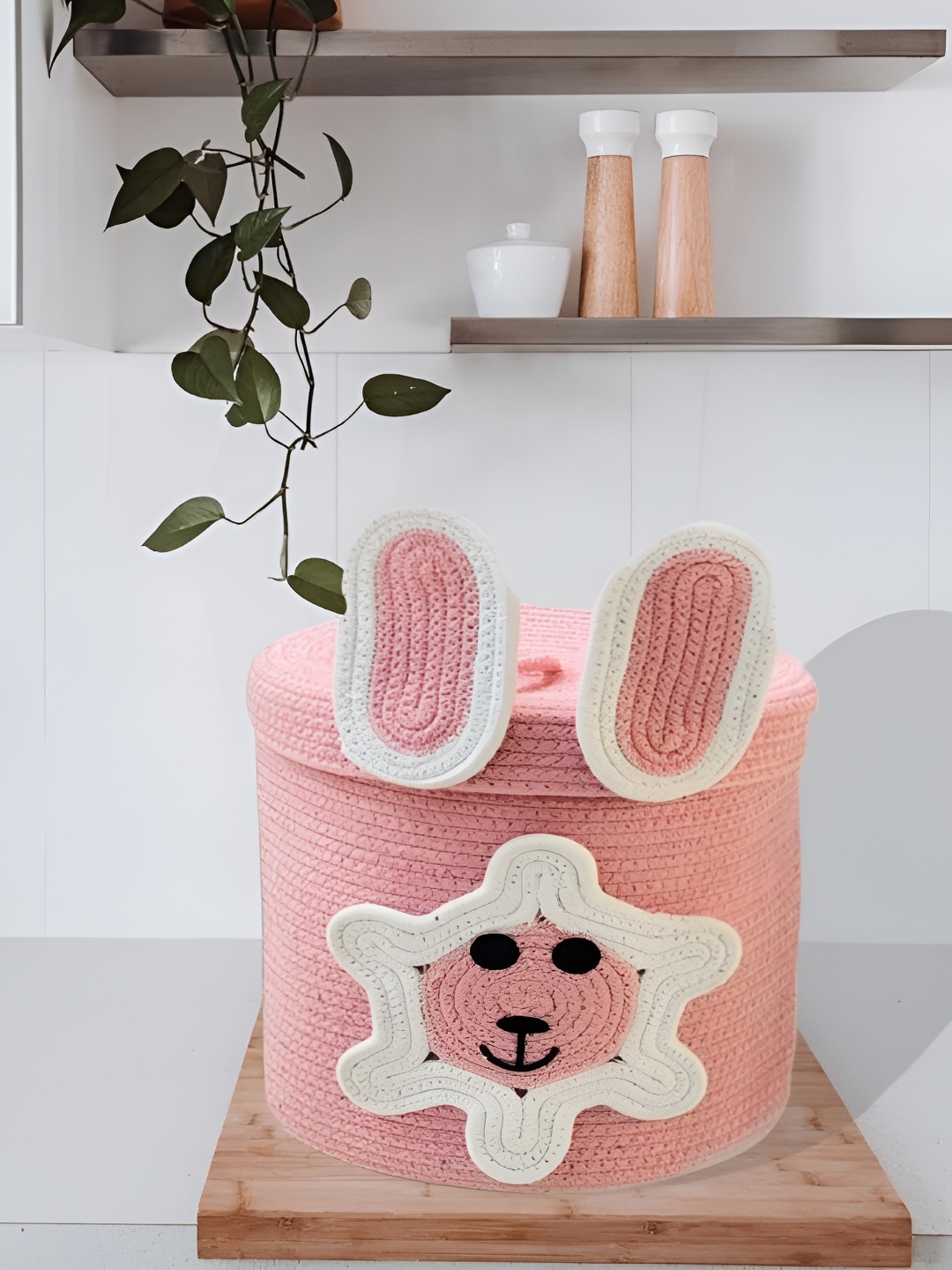 

Bajo's Pink & White Self Design Bamboo Multi-Utility Organisers