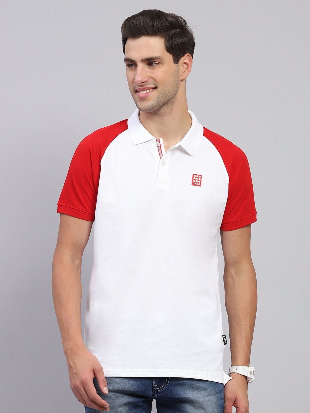 

rock.it Men Solid Polo Collar Pure Cotton T-shirt, White