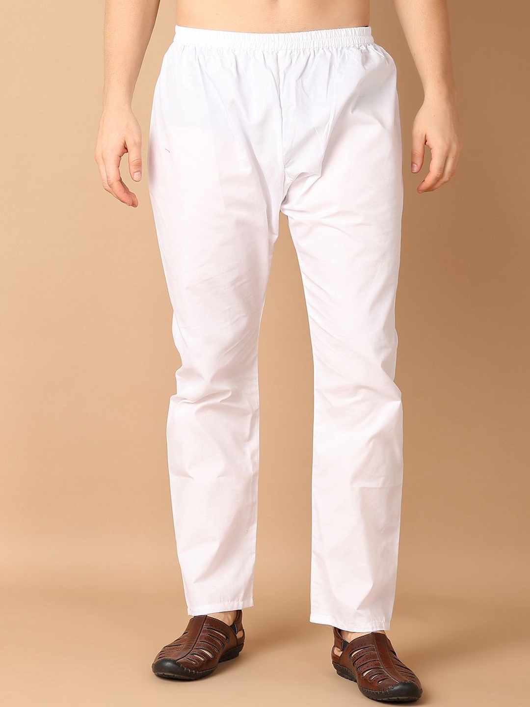 

V-Mart Men Cotton Mid-Rise Pyjamas, White