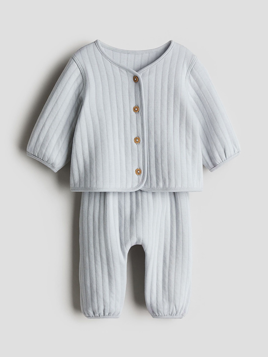 

H&M 2-Piece Quilted Jersey Set, Turquoise blue