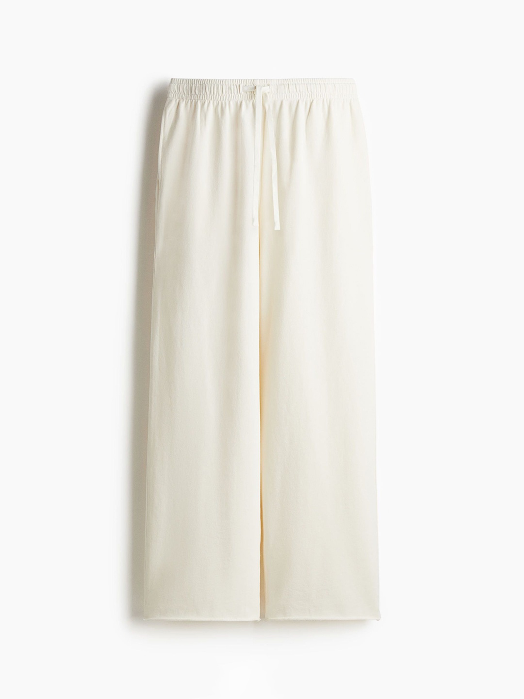 

H&M Washed Cotton Sweatpants, White