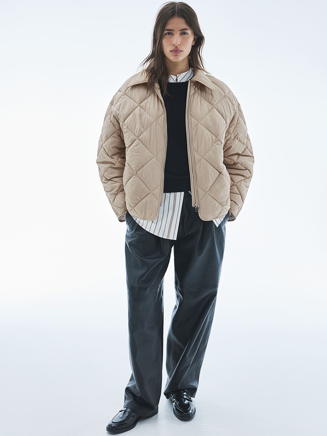 

H&M Quilted Jacket, Beige