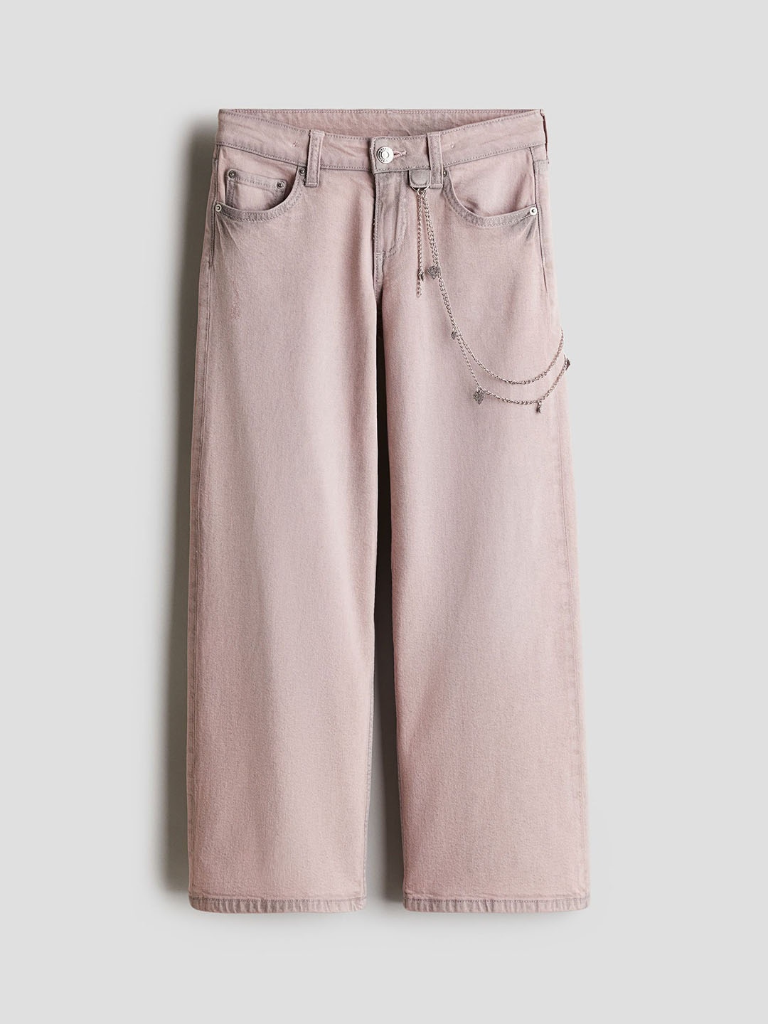 

H&M Girls Relaxed Wide Leg Jeans, Pink