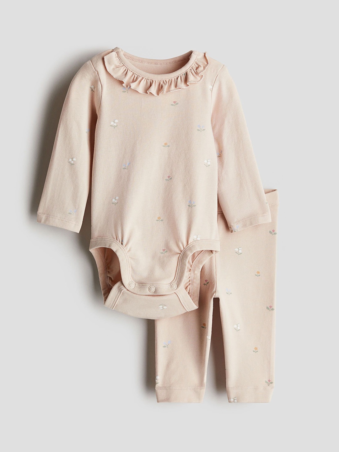 

H&M Infants Girls 2-Piece Cotton Jersey Set, Beige