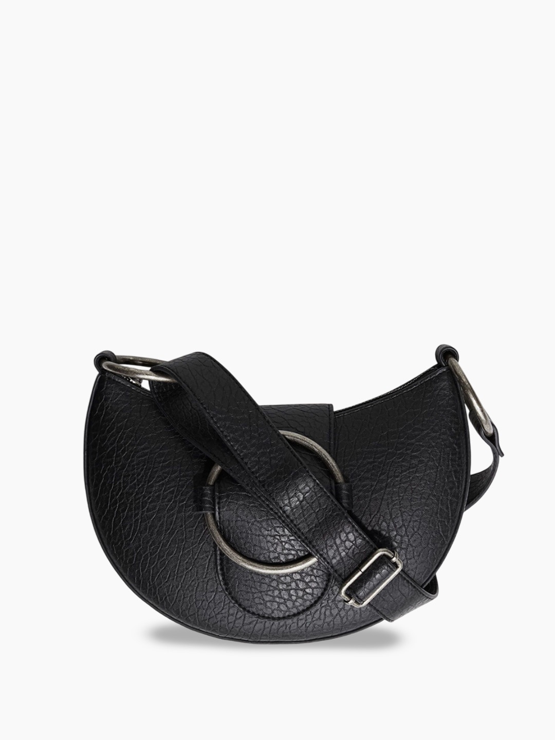 

H&M Buckle-Detail Shoulder Bag, Black