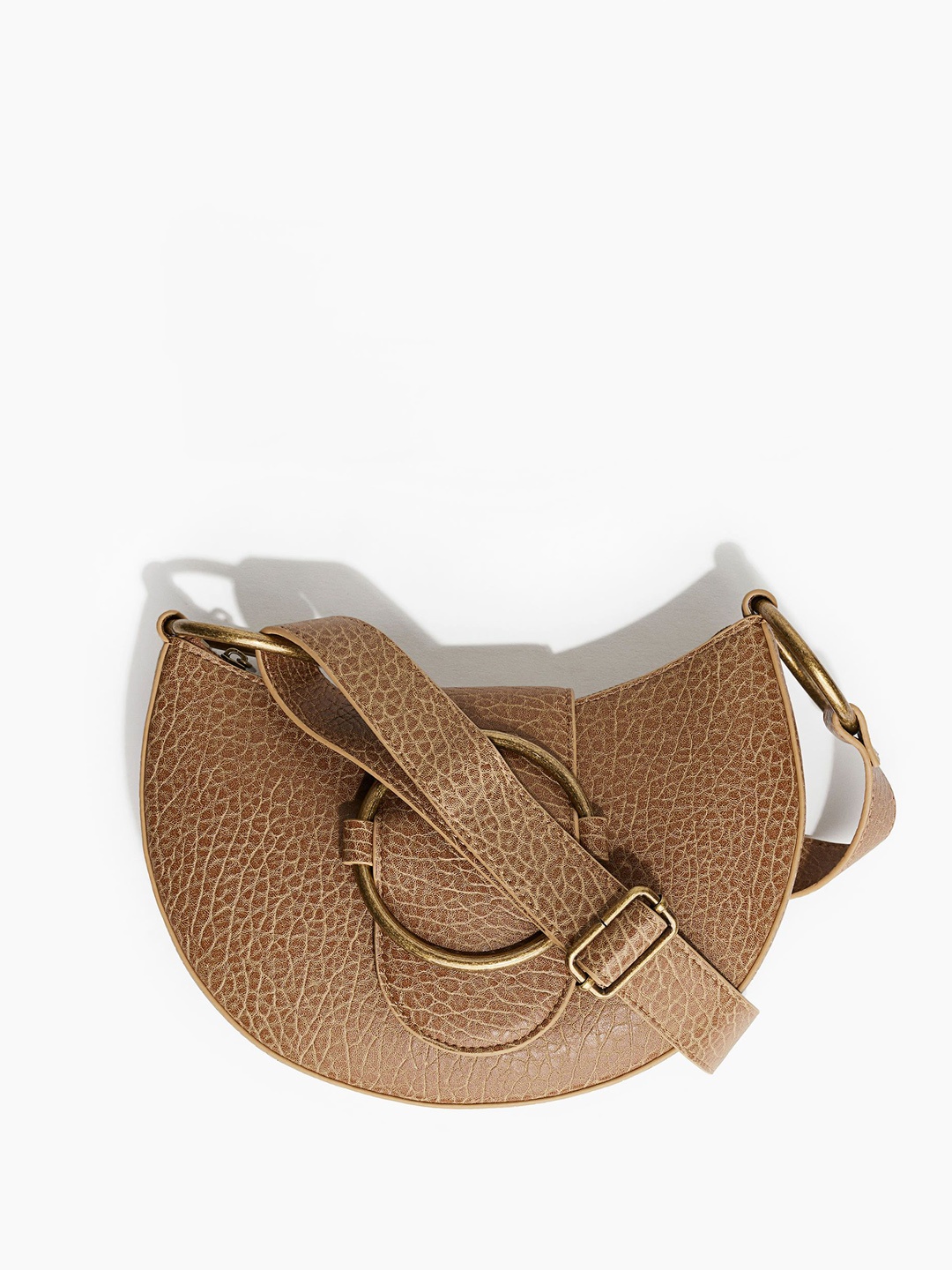 

H&M Buckle-Detail Shoulder Bag, Beige