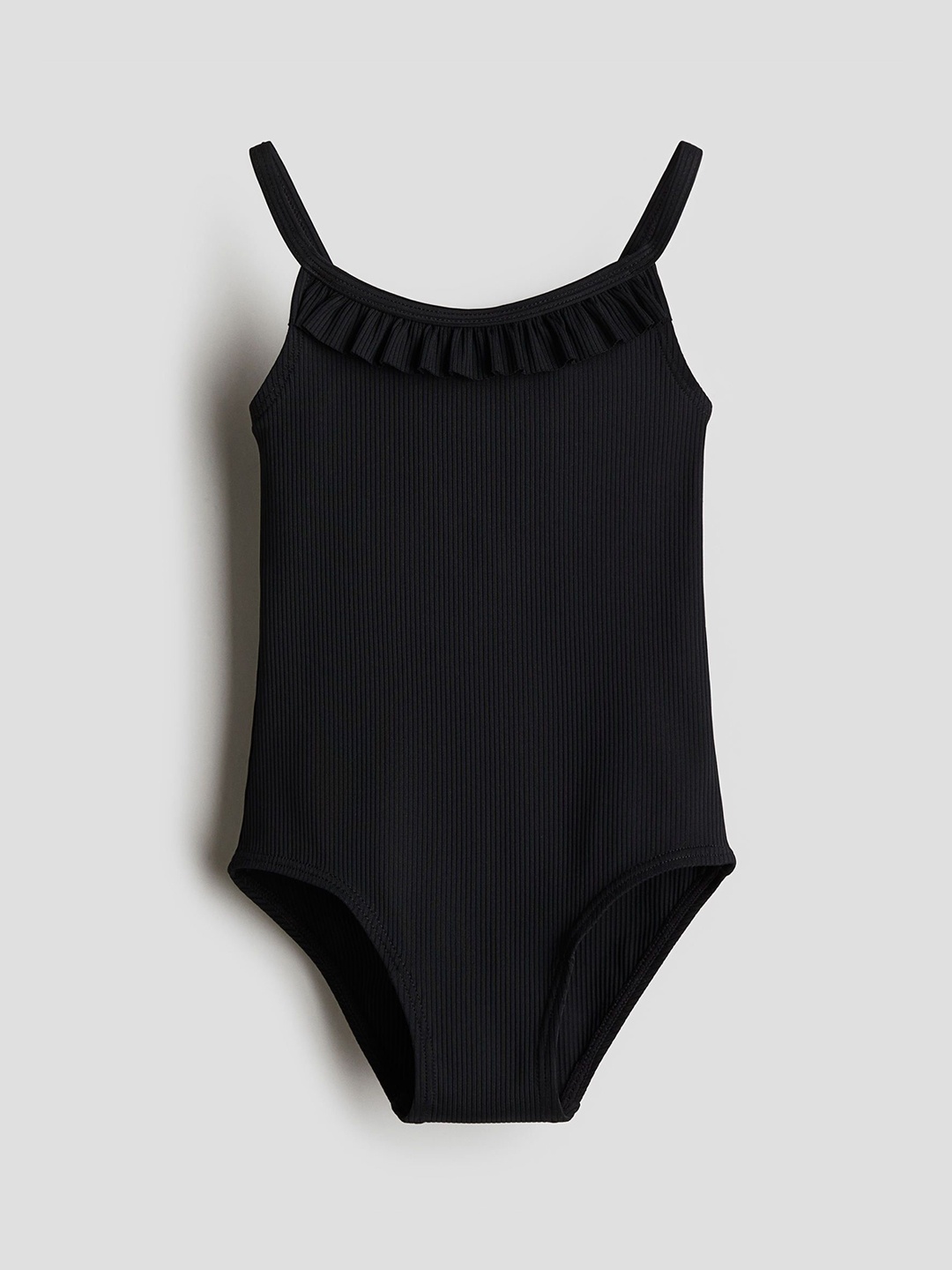 

H&M Girls Frill-Trimmed Swimsuit, Black