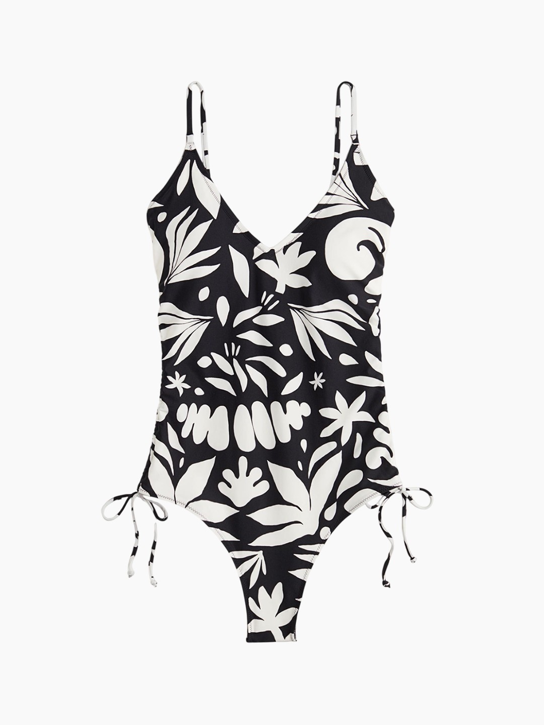 

H&M Padded-Cup Drawstring-Detail Swimsuit, Black