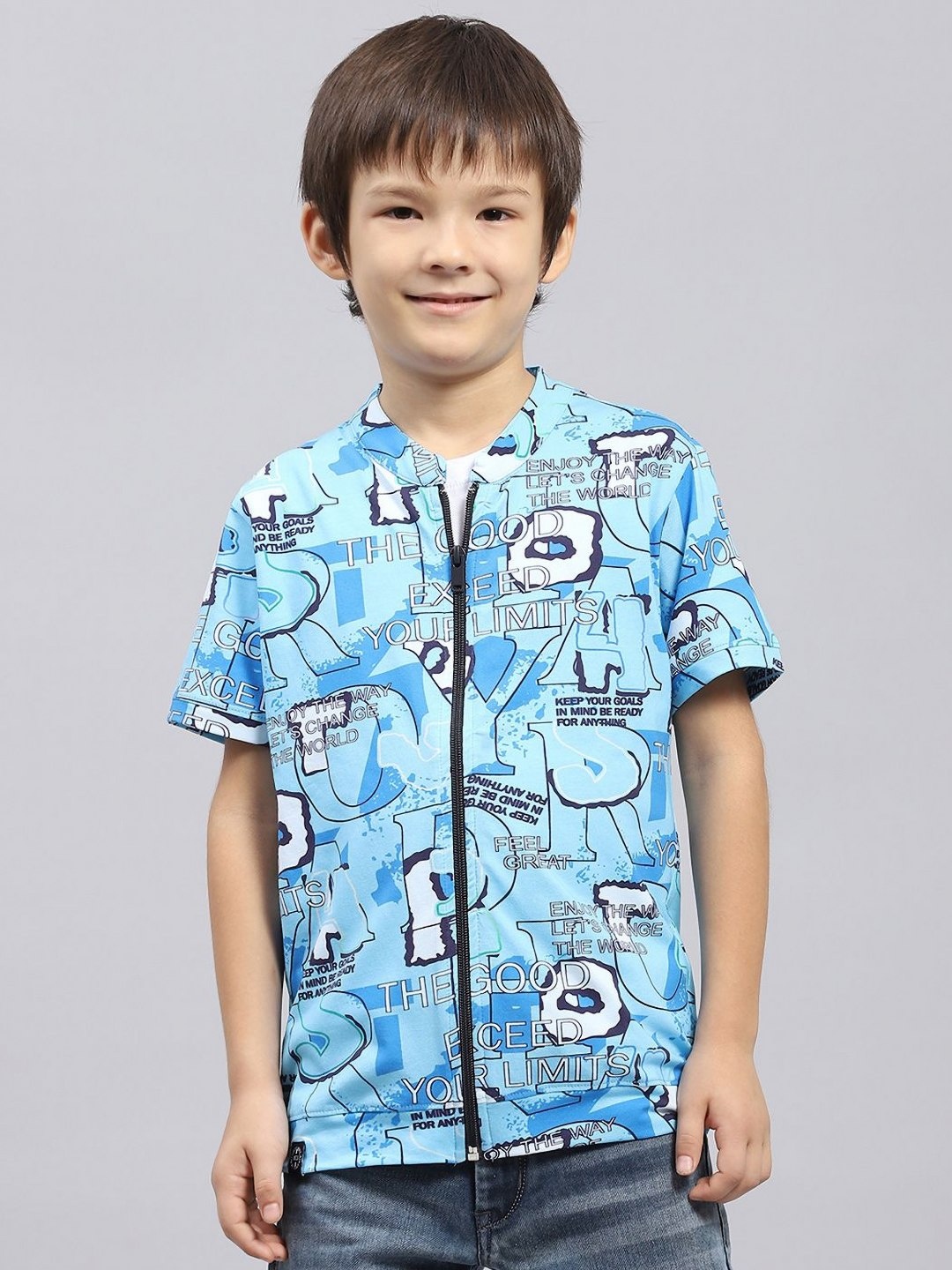Monte Carlo Boys Typography Printed Pack of T-Shirt & Shirt, Blue