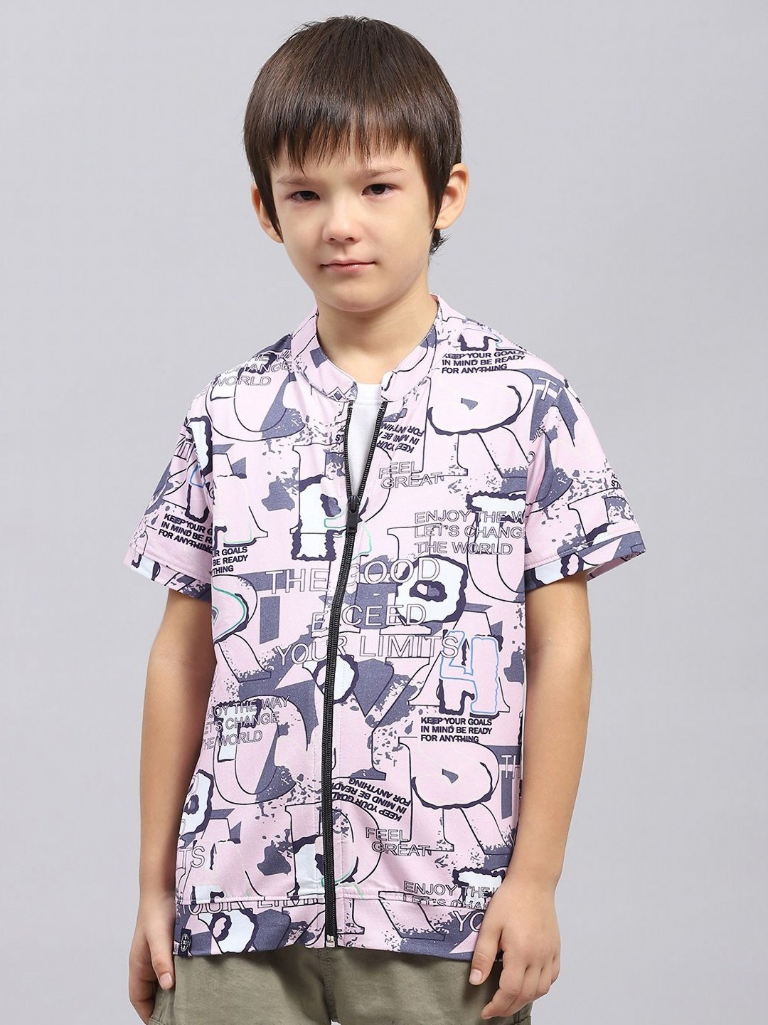 Monte Carlo Boys Typography Printed Pack of T-Shirt & Shirt, Pink