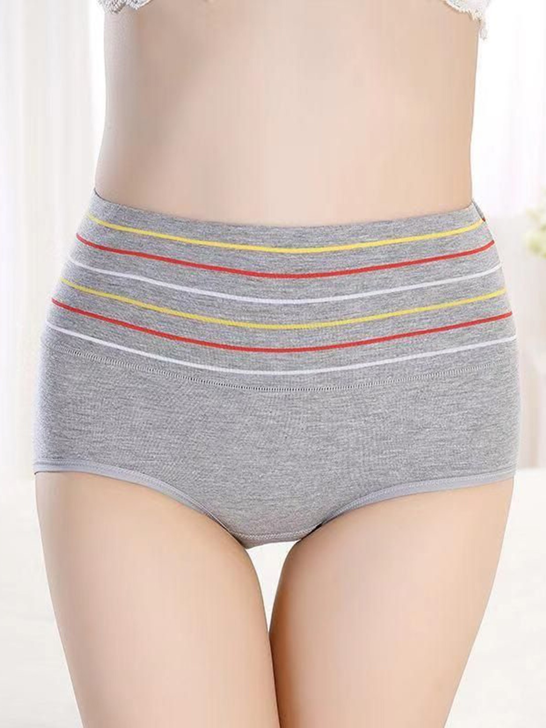 

SHREE GANESH FASHION Women Striped Cotton Hipster Briefs, Grey