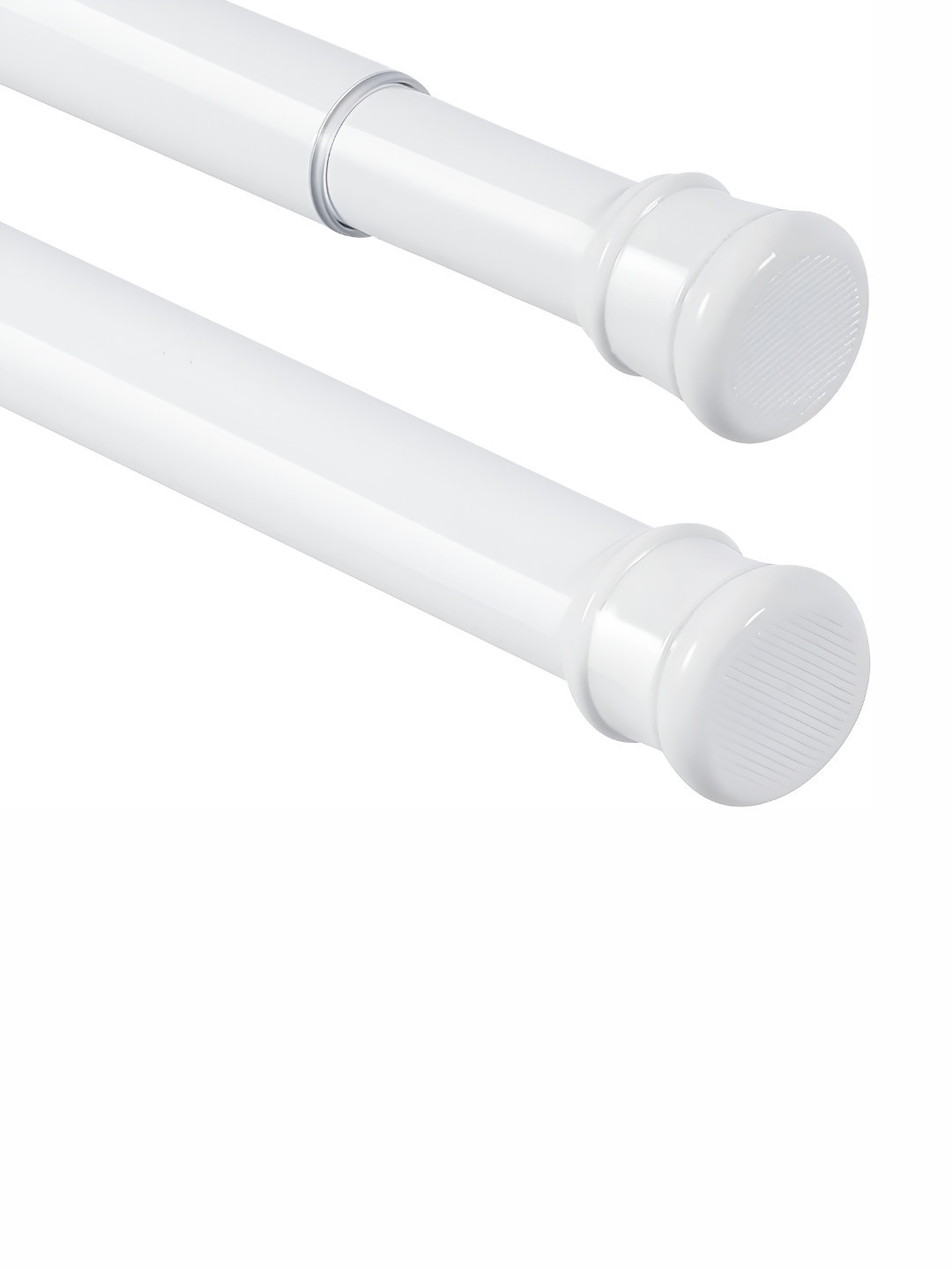 

HomeCloud Off-White 2 Pieces Matte Iron Adjustable Expandable Shower Curtain Rods