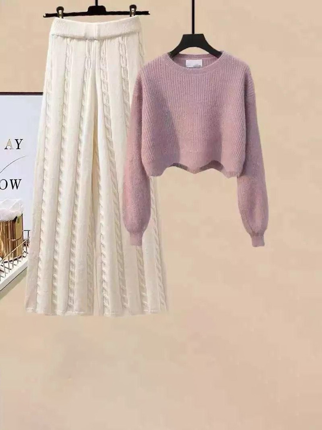 

Alamode By Akanksha Women Lavender Meraki Woolen Coord Set