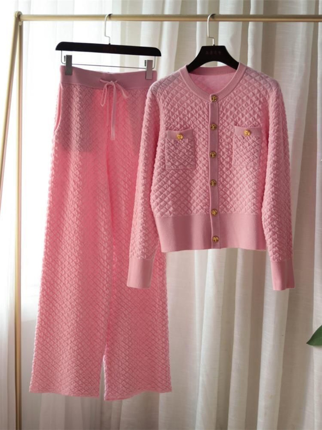 

Alamode By Akanksha Women Pink Carol Woolen Coord Set