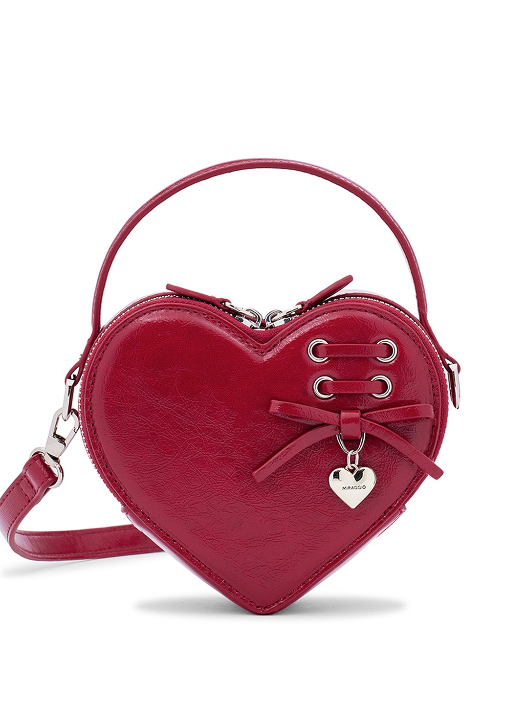 

MIRAGGIO Women Solid Structured Sling Bag, Red