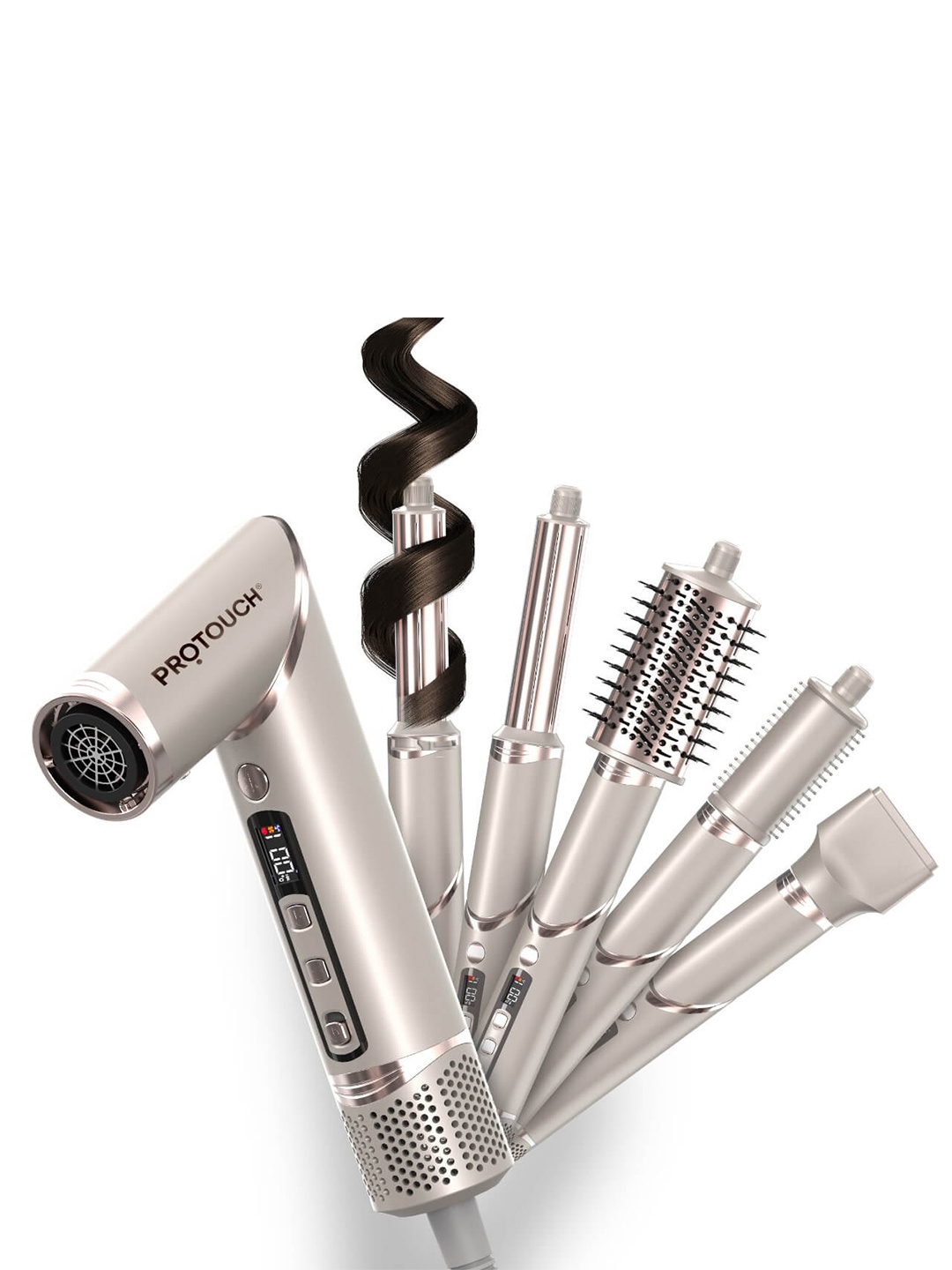 

PROTOUCH Airshot All in 1 Hair Multi Styler For Curl, Smooth, Dry, Blow & Volume, Grey