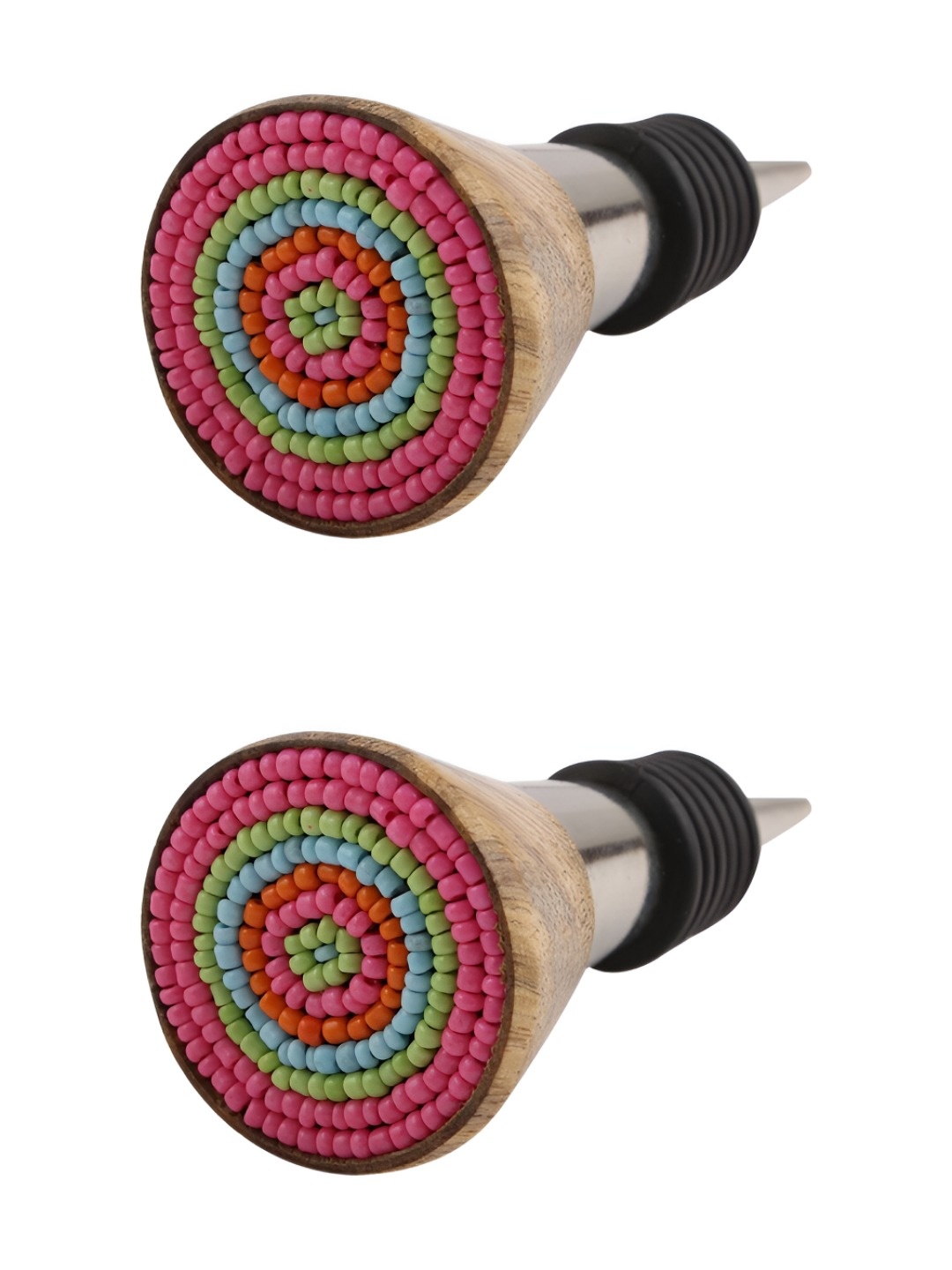 

Indianshelf Pink & Green Wooden Wine Bottle Stopper