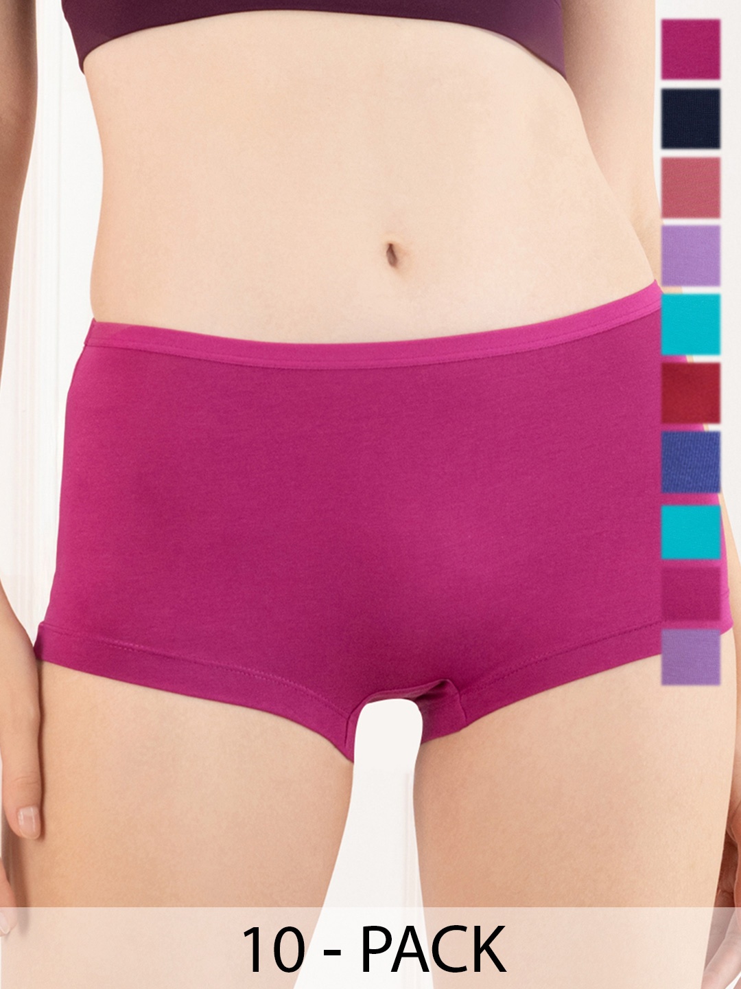

Lux Cozi Pack Of 10 Assorted Mid-Rise Boy Short Briefs - COZIHER_501_PTY_10PC