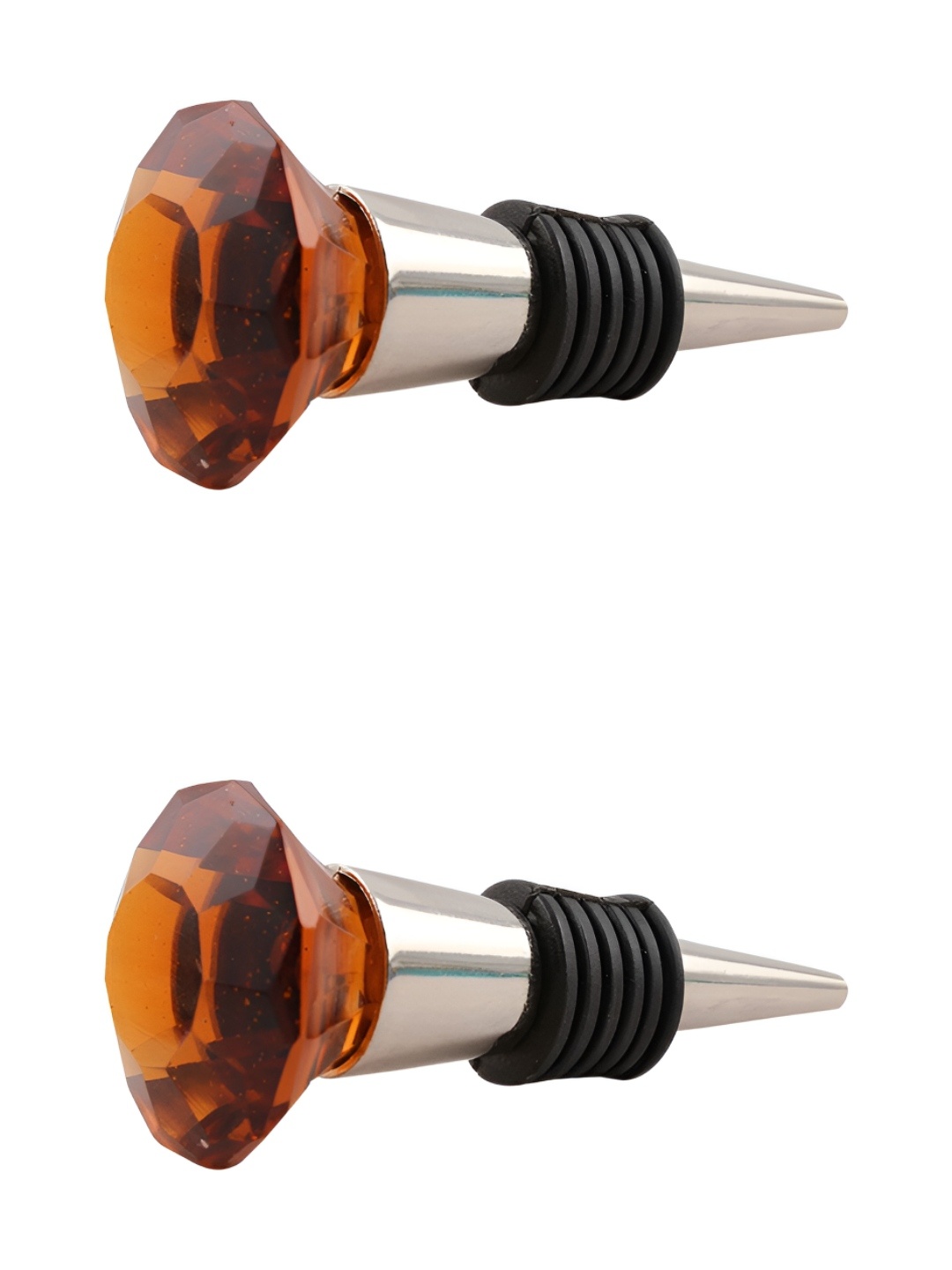 

Indianshelf Orange 2 Pieces Glass Wine Bottle Stopper