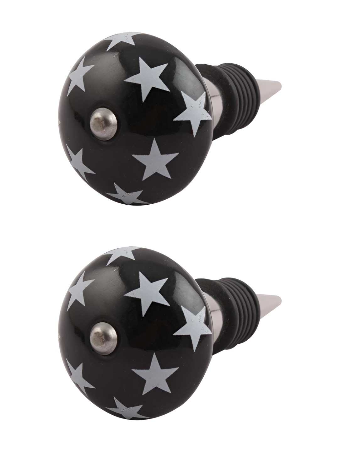 

Indianshelf Black & White Printed Ceramic Wine Bottle Stopper