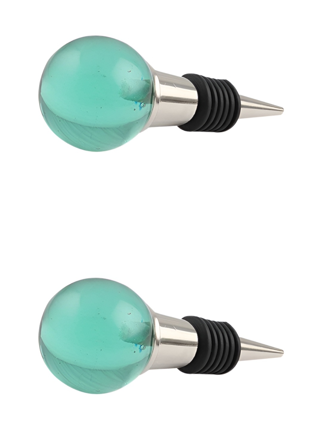 

Indianshelf Green & Black 2 Pieces Round Shaped Glass Wine Bottle Stoppers