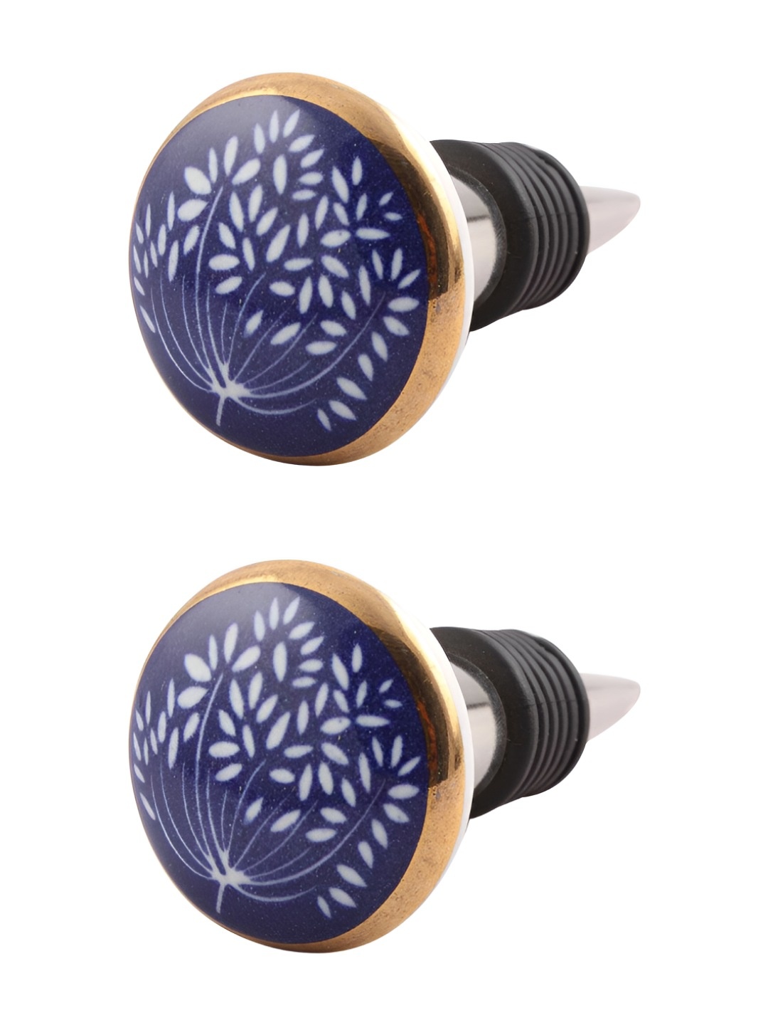 

Indianshelf Purple & White 2 Pieces Ceramic Wine Bottle Stopper