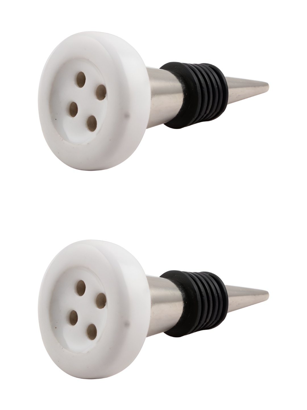 

Indianshelf White 2 Pieces Ceramic Wine Bottle Stopper