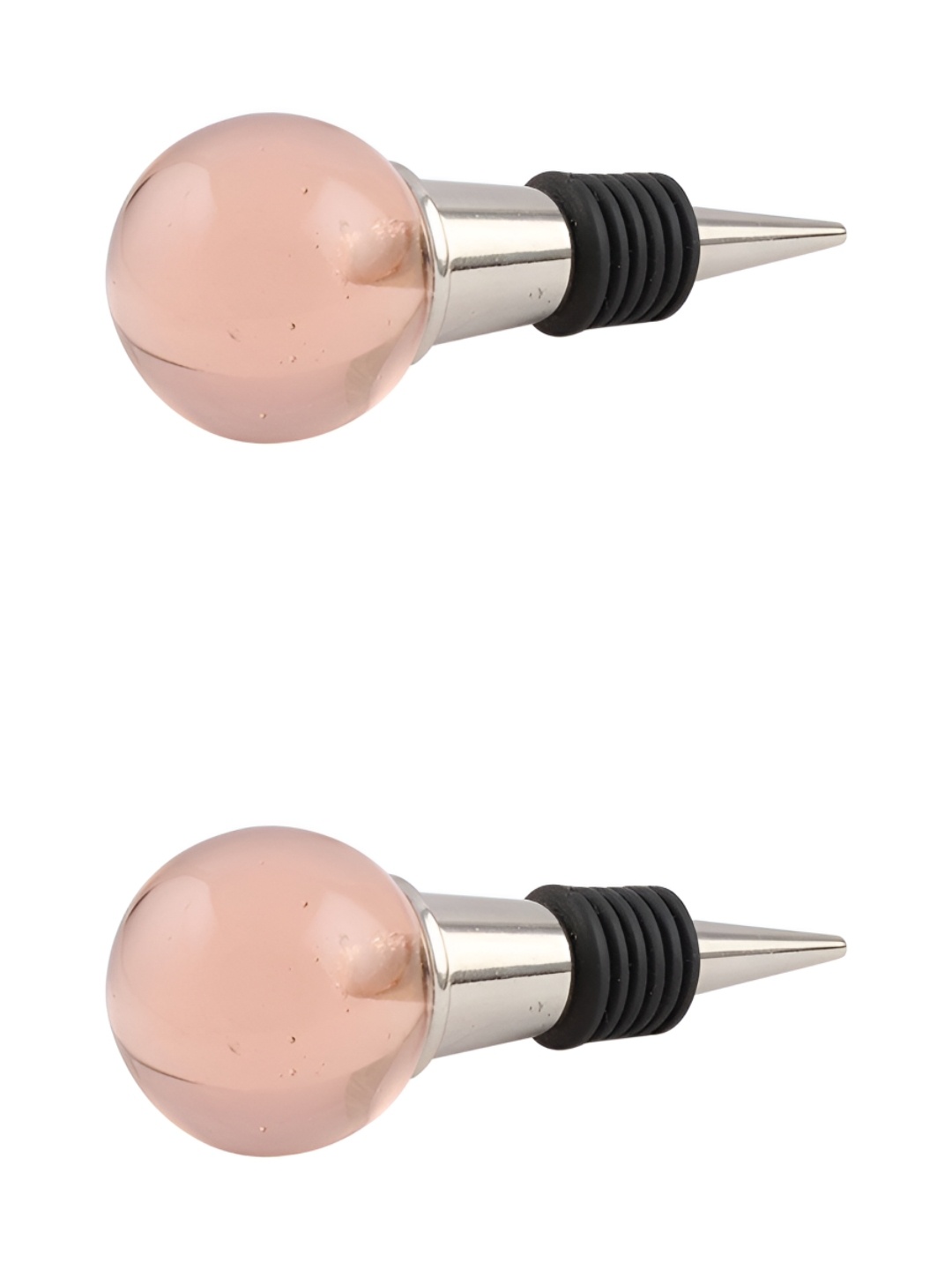 

Indianshelf Pink & Black 2 Pieces Round Cut Glass Leak-Proof Wine Bottle Stoppers