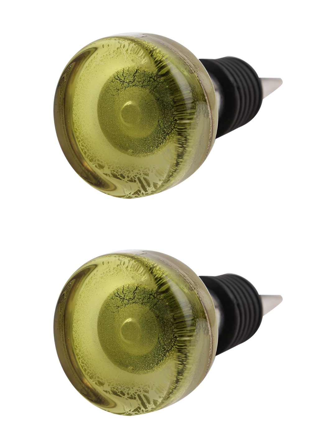 

Indianshelf Lime Green 2 Pieces Glass Wine Bottle Stopper