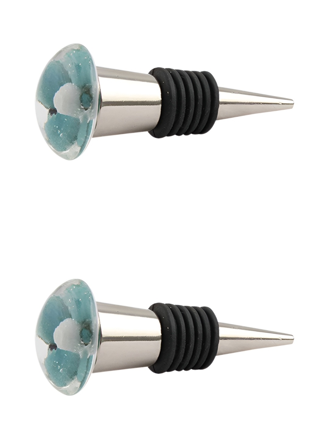 

Indianshelf Green & White 2 Pieces Glass Wine Bottle Stoppers
