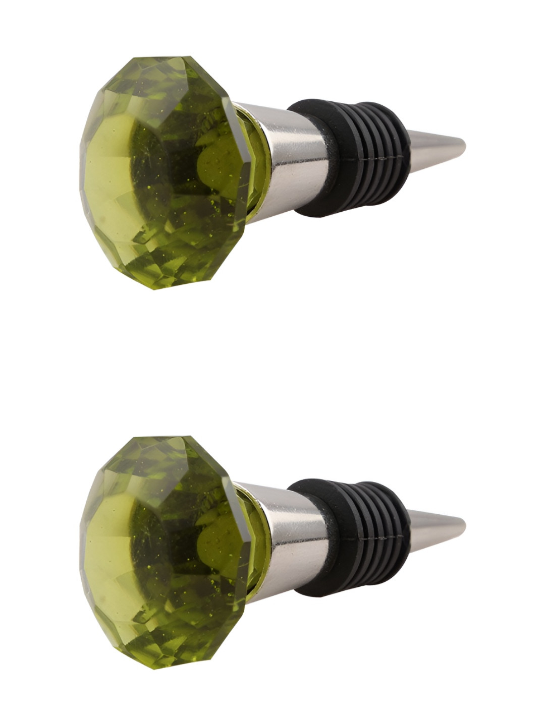 

Indianshelf Red & White 2 Pieces Diamond Shaped Glass Bottle Stoppers, Olive