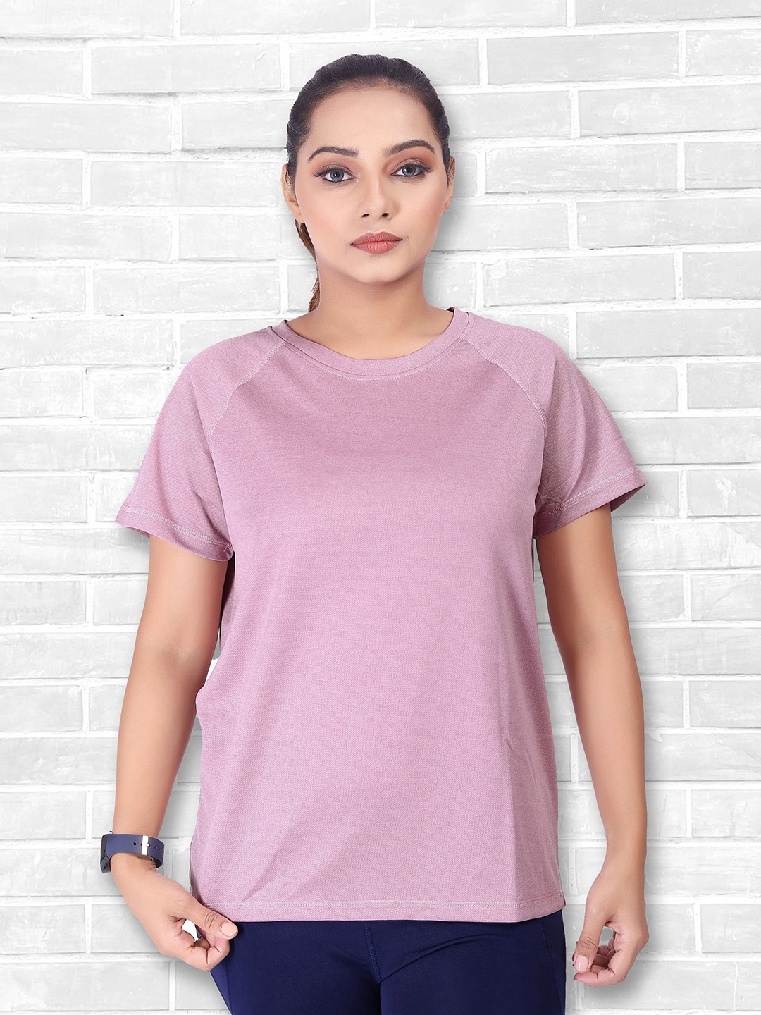 

MYO2 Women Solid Round Neck T-shirt, Pink