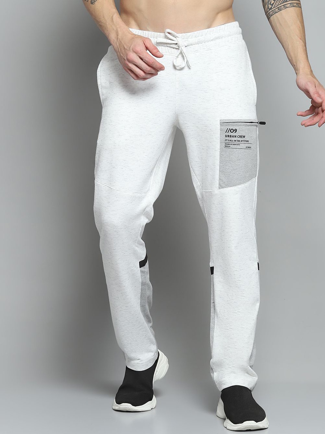 

rock.it Men Mid Rise Regular Fit Track Pants, White