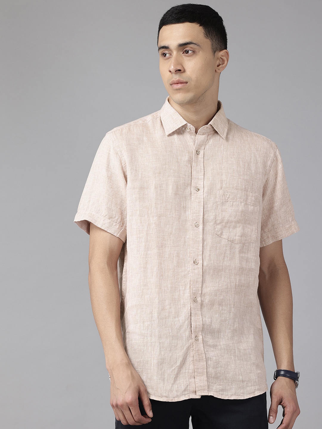 

ColorPlus Melange Linen Shirt, Beige